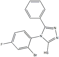 4-(2-bromo-4-fluorophenyl)-5-phenyl-4H-1,2,4-triazole-3-thiol Struktur