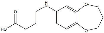 4-(3,4-dihydro-2H-1,5-benzodioxepin-7-ylamino)butanoic acid Struktur