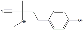 4-(4-hydroxyphenyl)-2-methyl-2-(methylamino)butanenitrile Struktur