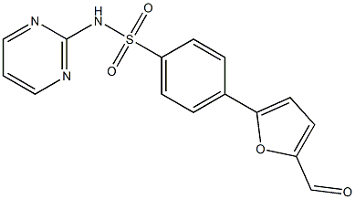 4-(5-formyl-2-furyl)-N-pyrimidin-2-ylbenzenesulfonamide Struktur