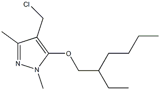 4-(chloromethyl)-5-[(2-ethylhexyl)oxy]-1,3-dimethyl-1H-pyrazole Struktur