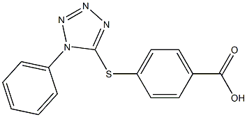 4-[(1-phenyl-1H-tetrazol-5-yl)thio]benzoic acid Struktur