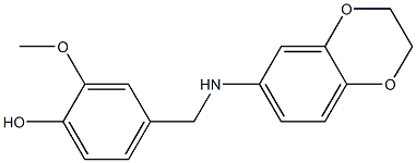 4-[(2,3-dihydro-1,4-benzodioxin-6-ylamino)methyl]-2-methoxyphenol Struktur