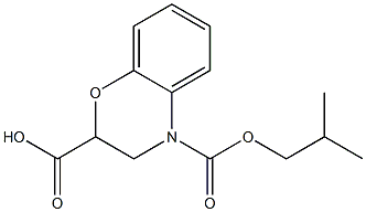 4-[(2-methylpropoxy)carbonyl]-3,4-dihydro-2H-1,4-benzoxazine-2-carboxylic acid Struktur