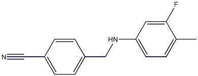 4-{[(3-fluoro-4-methylphenyl)amino]methyl}benzonitrile Struktur