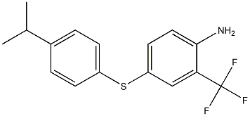 4-{[4-(propan-2-yl)phenyl]sulfanyl}-2-(trifluoromethyl)aniline Struktur