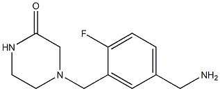 4-{[5-(aminomethyl)-2-fluorophenyl]methyl}piperazin-2-one Struktur