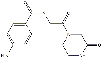 4-amino-N-[2-oxo-2-(3-oxopiperazin-1-yl)ethyl]benzamide Struktur