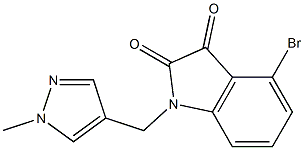 4-bromo-1-[(1-methyl-1H-pyrazol-4-yl)methyl]-2,3-dihydro-1H-indole-2,3-dione Struktur