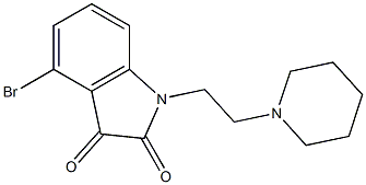 4-bromo-1-[2-(piperidin-1-yl)ethyl]-2,3-dihydro-1H-indole-2,3-dione Struktur