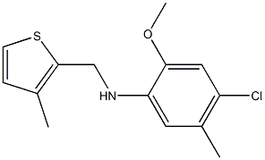 4-chloro-2-methoxy-5-methyl-N-[(3-methylthiophen-2-yl)methyl]aniline Struktur