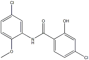 4-chloro-N-(5-chloro-2-methoxyphenyl)-2-hydroxybenzamide Struktur