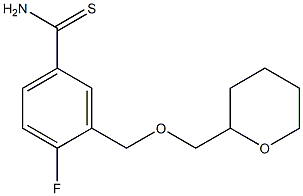 4-fluoro-3-[(tetrahydro-2H-pyran-2-ylmethoxy)methyl]benzenecarbothioamide Struktur