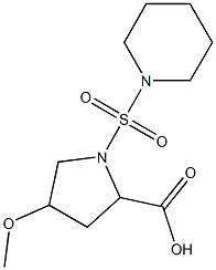 4-methoxy-1-(piperidine-1-sulfonyl)pyrrolidine-2-carboxylic acid Struktur