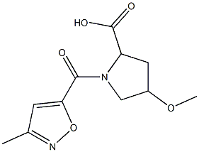 4-methoxy-1-[(3-methyl-1,2-oxazol-5-yl)carbonyl]pyrrolidine-2-carboxylic acid Struktur