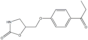 5-(4-propanoylphenoxymethyl)-1,3-oxazolidin-2-one Struktur