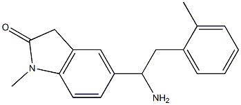 5-[1-amino-2-(2-methylphenyl)ethyl]-1-methyl-2,3-dihydro-1H-indol-2-one Struktur