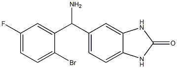 5-[amino(2-bromo-5-fluorophenyl)methyl]-2,3-dihydro-1H-1,3-benzodiazol-2-one Struktur