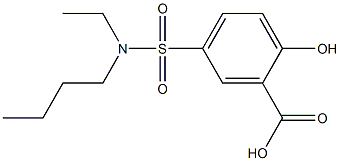 5-[butyl(ethyl)sulfamoyl]-2-hydroxybenzoic acid Struktur