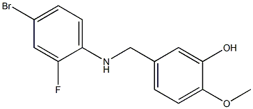 5-{[(4-bromo-2-fluorophenyl)amino]methyl}-2-methoxyphenol Struktur