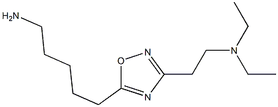 5-{3-[2-(diethylamino)ethyl]-1,2,4-oxadiazol-5-yl}pentan-1-amine Struktur