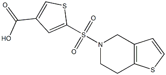 5-{4H,5H,6H,7H-thieno[3,2-c]pyridine-5-sulfonyl}thiophene-3-carboxylic acid Struktur