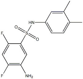 5-amino-N-(3,4-dimethylphenyl)-2,4-difluorobenzene-1-sulfonamide Struktur