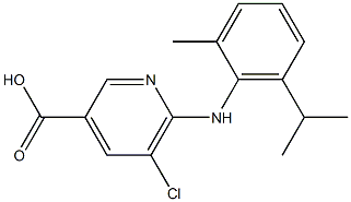 5-chloro-6-{[2-methyl-6-(propan-2-yl)phenyl]amino}pyridine-3-carboxylic acid Struktur