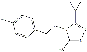 5-cyclopropyl-4-[2-(4-fluorophenyl)ethyl]-4H-1,2,4-triazole-3-thiol Struktur