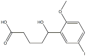 5-hydroxy-5-(5-iodo-2-methoxyphenyl)pentanoic acid Struktur