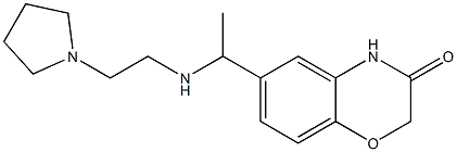 6-(1-{[2-(pyrrolidin-1-yl)ethyl]amino}ethyl)-3,4-dihydro-2H-1,4-benzoxazin-3-one Struktur