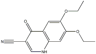 6,7-diethoxy-4-oxo-1,4-dihydroquinoline-3-carbonitrile Struktur