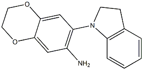 7-(2,3-dihydro-1H-indol-1-yl)-2,3-dihydro-1,4-benzodioxin-6-amine Struktur