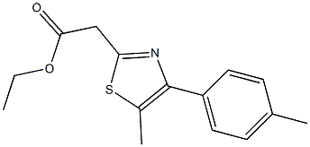 ethyl 2-[5-methyl-4-(4-methylphenyl)-1,3-thiazol-2-yl]acetate Struktur