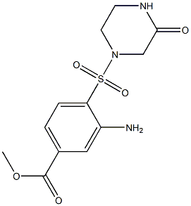 methyl 3-amino-4-[(3-oxopiperazine-1-)sulfonyl]benzoate Struktur