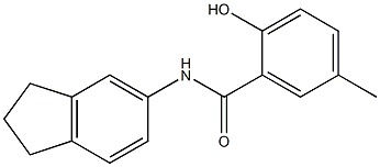 N-(2,3-dihydro-1H-inden-5-yl)-2-hydroxy-5-methylbenzamide Struktur