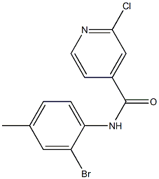 N-(2-bromo-4-methylphenyl)-2-chloropyridine-4-carboxamide Struktur