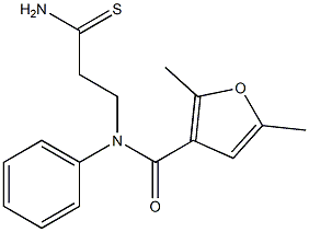 N-(2-carbamothioylethyl)-2,5-dimethyl-N-phenylfuran-3-carboxamide Struktur