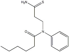 N-(2-carbamothioylethyl)-N-phenylhexanamide Struktur