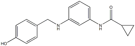 N-(3-{[(4-hydroxyphenyl)methyl]amino}phenyl)cyclopropanecarboxamide Struktur