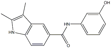 N-(3-hydroxyphenyl)-2,3-dimethyl-1H-indole-5-carboxamide Struktur