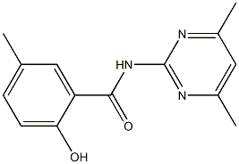 N-(4,6-dimethylpyrimidin-2-yl)-2-hydroxy-5-methylbenzamide Struktur