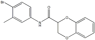 N-(4-bromo-3-methylphenyl)-2,3-dihydro-1,4-benzodioxine-2-carboxamide Struktur