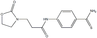 N-(4-carbamothioylphenyl)-3-(2-oxo-1,3-oxazolidin-3-yl)propanamide Struktur