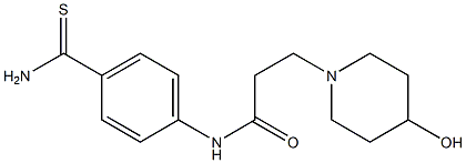 N-(4-carbamothioylphenyl)-3-(4-hydroxypiperidin-1-yl)propanamide Struktur