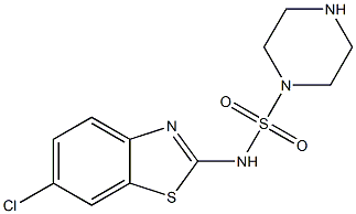 N-(6-chloro-1,3-benzothiazol-2-yl)piperazine-1-sulfonamide Struktur