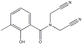 N,N-bis(cyanomethyl)-2-hydroxy-3-methylbenzamide Struktur