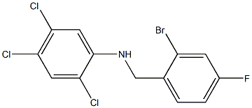 N-[(2-bromo-4-fluorophenyl)methyl]-2,4,5-trichloroaniline Struktur