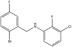 N-[(2-bromo-5-fluorophenyl)methyl]-3-chloro-2-fluoroaniline Struktur