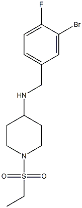 N-[(3-bromo-4-fluorophenyl)methyl]-1-(ethanesulfonyl)piperidin-4-amine Struktur